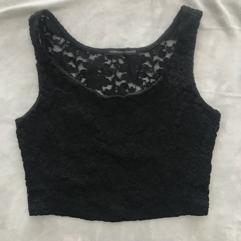 NWOT Foreign Exchange Lace Crop Top